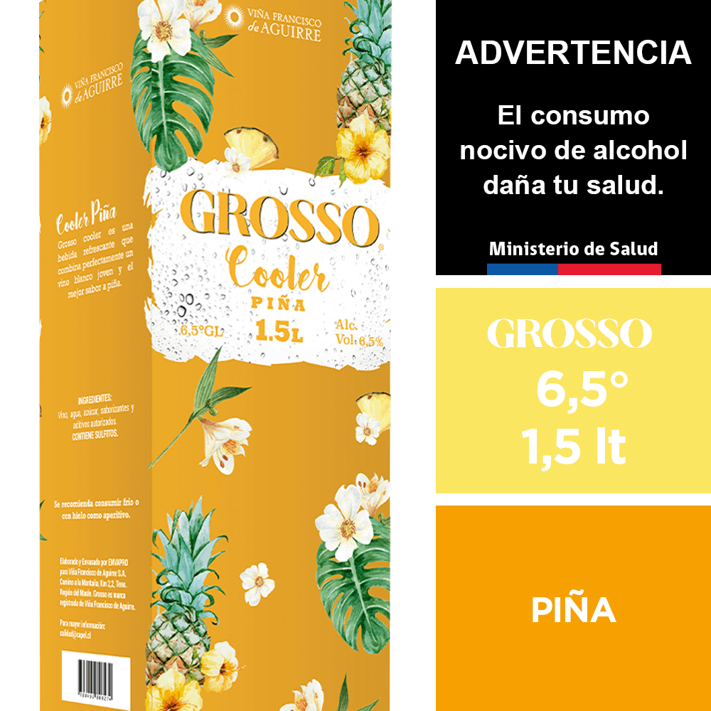 Vino grosso cooler piña 1.5lt x 4u
