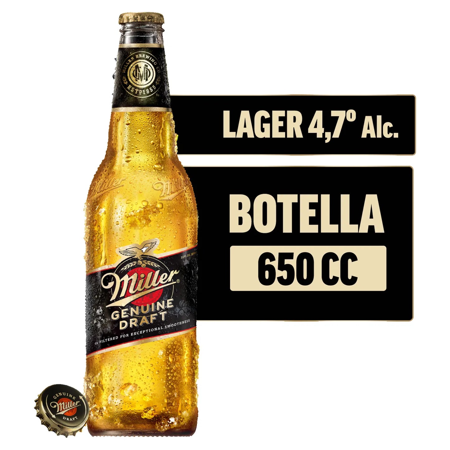 Cerveza lager miller 650cc