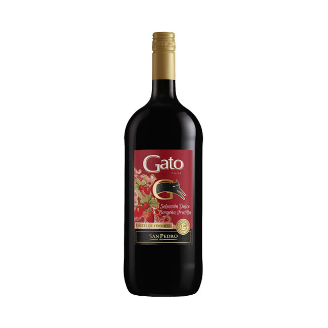 CÓCTEL DE VINO GATO SELECCIÓN DULCE BORGOÑA FRUTILLA 1.5L (8 UNIDADES)